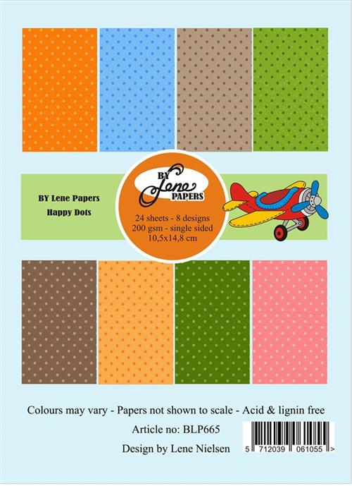 By Lene Happy Dots 24 stk 10,5x14,85 200g